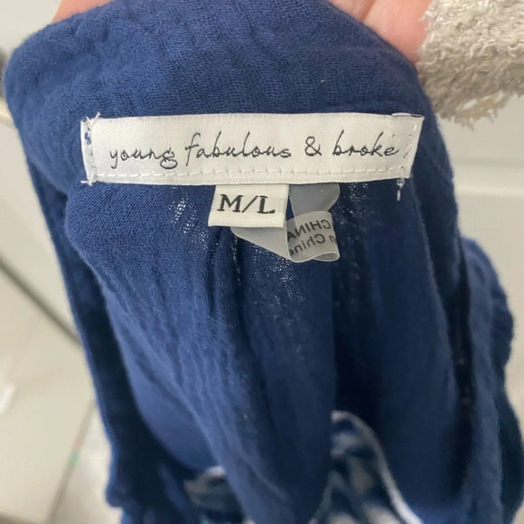 Young Fabulous and Broke Raw Hem Cotton Tye Dye Top in M/L - Picture 5 of 5